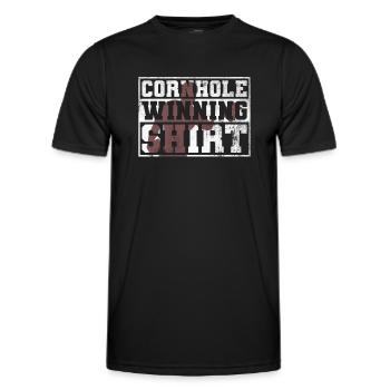 Cornhole Winning Shirt - Lustiges Cornhole - Männer Funktions-T-Shirt - Schwarz - Vorne - AI Model Male 178 dark (178cm)