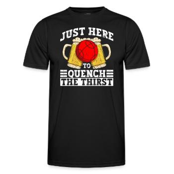 Seulement ici pour étancher votre soif - boule de pétanque - T-shirt sport Homme - noir - Devant - AI Model Male 178 dark (178cm)