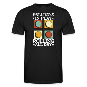 Pallino’s In Play - Rolling All Day - Boccia - T-shirt sport Homme - noir - Devant - AI Model Male 178 dark (178cm)