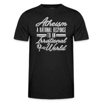 L’athéisme - une réponse rationnelle à un - T-shirt sport Homme - noir - Devant - AI Model Male 178 dark (178cm)