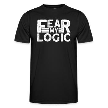 Fear My Logic - Atheism Halloween - Men's Functional T-Shirt - black - Front - AI Model Male 178 dark (178cm)