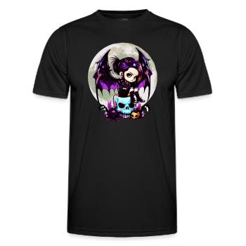 Cute Goth Bat Wing Gothic Grufti - Men's Functional T-Shirt - black - Front - AI Model Male 178 dark (178cm)