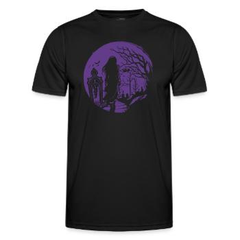 Goth goes over cemetery - Gothic Grufti - Men's Functional T-Shirt - black - Front - AI Model Male 178 dark (178cm)