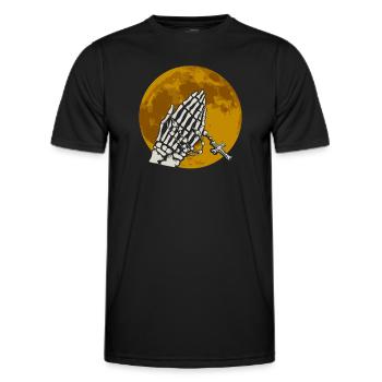 Mains squelettiques priantes - Gothique gothique - T-shirt sport Homme - noir - Devant - AI Model Male 178 dark (178cm)