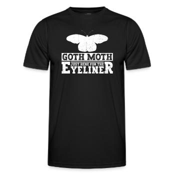 Goth Moth Just Here For The Eyeliner - Goth Moth - Men's Functional T-Shirt - black - Front - AI Model Male 178 dark (178cm)