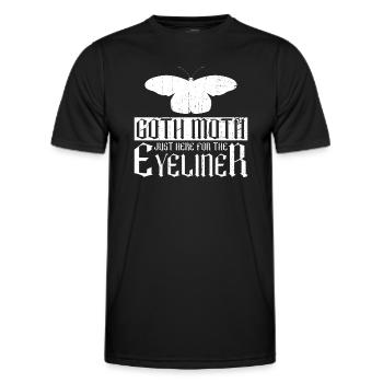 Goth Moth Just Here For The Eyeliner - Goth Moth - Men's Functional T-Shirt - black - Front - AI Model Male 178 dark (178cm)