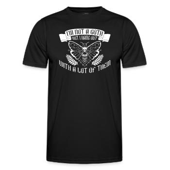 Goth Moth Gothic Grufti Emo Saying - Men's Functional T-Shirt - black - Front - AI Model Male 178 dark (178cm)