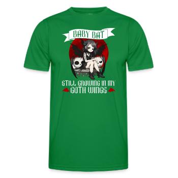 Baby Fledermaus Gothic Goth Grufti Spruch - Männer Funktions-T-Shirt - Kelly Green - Vorne - AI Model Male 178 dark (178cm)