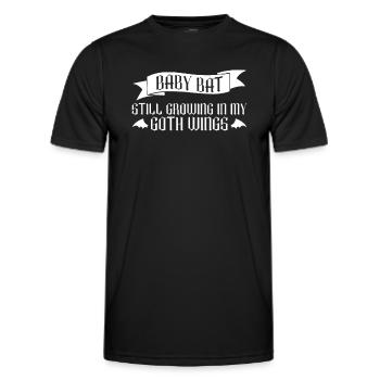 Baby Bat Gothic Goth Grufti Saying - Men's Functional T-Shirt - black - Front - AI Model Male 178 dark (178cm)