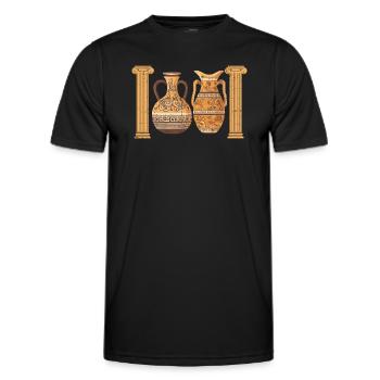 Griechische Keramik Vasen - Töpferei Keramiker - Männer Funktions-T-Shirt - Schwarz - Vorne - AI Model Male 178 dark (178cm)