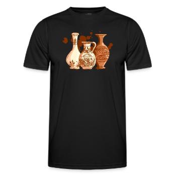 Vases en poterie - Céramiste de poterie - T-shirt sport Homme - noir - Devant - AI Model Male 178 dark (178cm)