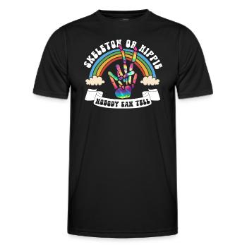 Skeleton or Hippie - Hippie Halloween - Men's Functional T-Shirt - black - Front - AI Model Male 178 dark (178cm)