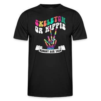 Skeleton or Hippie - Hippie Halloween - Men's Functional T-Shirt - black - Front - AI Model Male 178 dark (178cm)