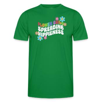 Flower Child Spreading Hippieness - Hippie - Men's Functional T-Shirt - kelly green - Front - AI Model Male 178 dark (178cm)