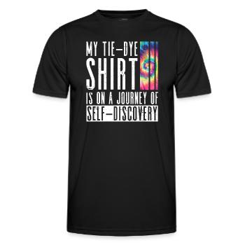 La chemise tie-dye est en voyage de découverte de soi - Hippie - T-shirt sport Homme - noir - Devant - AI Model Male 178 dark (178cm)