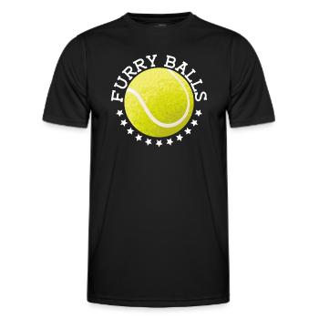 Pelzige Bälle - Lustiges Tennis - Männer Funktions-T-Shirt - Schwarz - Vorne - AI Model Male 178 dark (178cm)