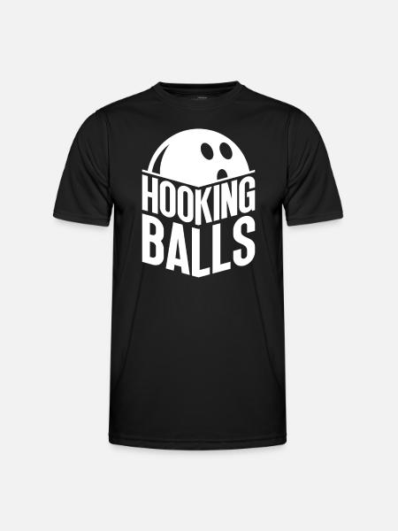 Hooking Balls - Funny Bowling - Men's Functional T-Shirt - black