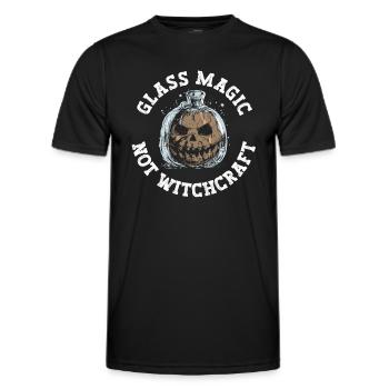 Glasmagie - keine Hexerei - Glasbläserei Halloween - Männer Funktions-T-Shirt - Schwarz - Vorne - AI Model Male 178 dark (178cm)