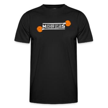 Seulement ici pour le verre fondu - soufflage de verre - T-shirt sport Homme - noir - Devant - AI Model Male 178 dark (178cm)