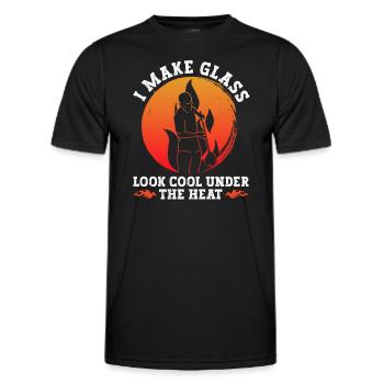 Je rends le verre cool - soufflage de verre - T-shirt sport Homme - noir - Devant - AI Model Male 178 dark (178cm)