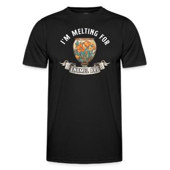 Ich schmelze für Emaille-Kunst - Emaillierter - Männer Funktions-T-Shirt - Schwarz - Vorne - AI Model Male 178 dark (178cm)