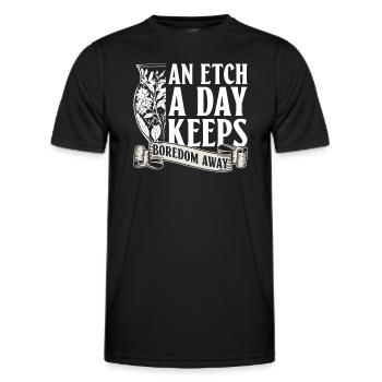 Une gravure par jour chasse l’ennui - - T-shirt sport Homme - noir - Devant - AI Model Male 178 dark (178cm)