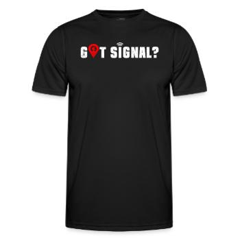 Avez-vous un signal? - Geocaching Geocacher - T-shirt sport Homme - noir - Devant - AI Model Male 178 dark (178cm)