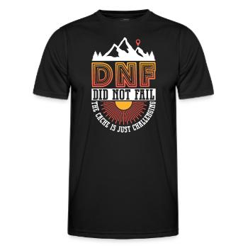 DNF: Did Not Fail - Geocaching Geocacher - Männer Funktions-T-Shirt - Schwarz - Vorne - AI Model Male 178 dark (178cm)