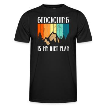 Geocaching ist mein Diätplan - Geocaching - Männer Funktions-T-Shirt - Schwarz - Vorne - AI Model Male 178 dark (178cm)