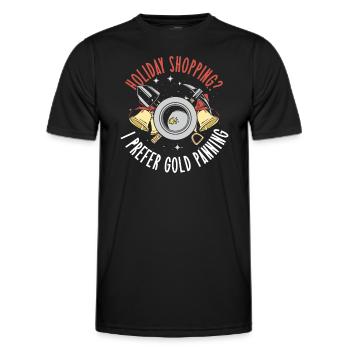 Orpaillage de l’or creusant l’or Dicton de Noël - T-shirt sport Homme - noir - Devant - AI Model Male 178 dark (178cm)