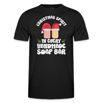 Soap making Christmas soap boiler saying - Men's Functional T-Shirt - black - Front - AI Model Male 178 dark (178cm)