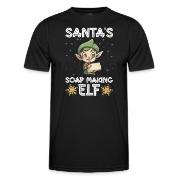 Soap making Christmas soap boiler saying - Men's Functional T-Shirt - black - Front - AI Model Male 178 dark (178cm)