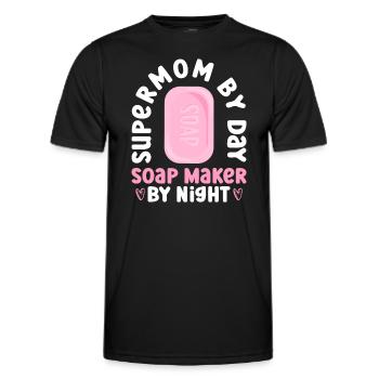 Seife machen Mama Seifensieder Spruch Mutter - Männer Funktions-T-Shirt - Schwarz - Vorne - AI Model Male 178 dark (178cm)