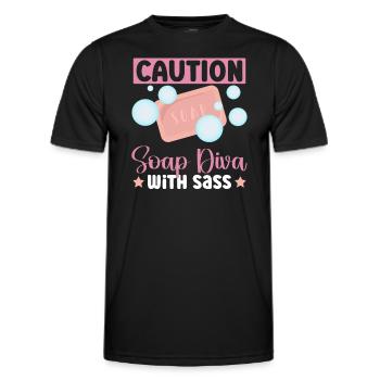 soap soap making soap maker soap boiler - Men's Functional T-Shirt - black - Front - AI Model Male 178 dark (178cm)