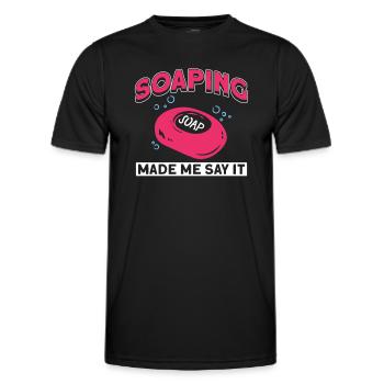 Soap Soap Making Soap Maker Soap Maker - Men's Functional T-Shirt - black - Front - AI Model Male 178 dark (178cm)