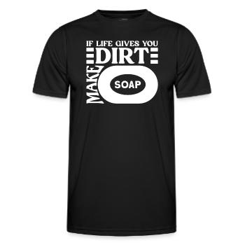 soap soap making soap maker soap boiler - Men's Functional T-Shirt - black - Front - AI Model Male 178 dark (178cm)