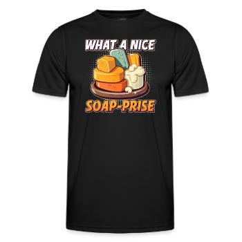 soap soap making soap maker soap boiler - Men's Functional T-Shirt - black - Front - AI Model Male 178 dark (178cm)