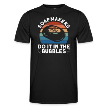 soap soap making soap maker soap boiler - Men's Functional T-Shirt - black - Front - AI Model Male 178 dark (178cm)