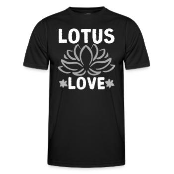 Lotus Love | Nature's Elegance and Affection - Men's Functional T-Shirt - black - Front - AI Model Male 178 dark (178cm)