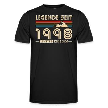 Geboren 1998 Jahrgang Berge Vintage Geburtstag - Männer Funktions-T-Shirt - Schwarz - Vorne - AI Model Male 178 dark (178cm)