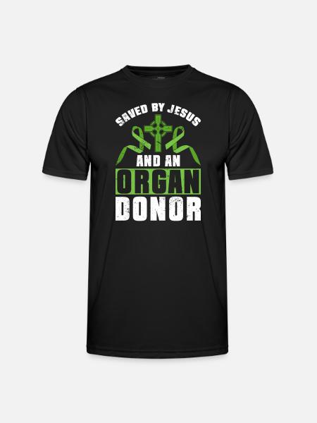Organ Donor Organ Transplant Organ Donation - Men's Functional T-Shirt - black