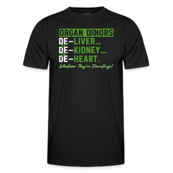Don d’organes Greffe d’organes Don d’organes - T-shirt sport Homme - noir - Devant - AI Model Male 178 dark (178cm)