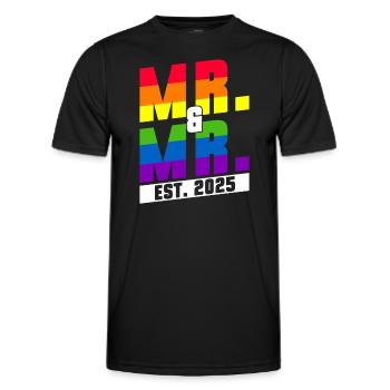 Gay Pride Hochzeit 2025 Homo-Ehe - Männer Funktions-T-Shirt - Schwarz - Vorne - AI Model Male 178 dark (178cm)
