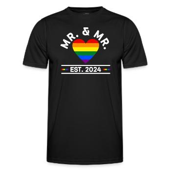 Gay Pride Hochzeit 2024 Homo-Ehe - Männer Funktions-T-Shirt - Schwarz - Vorne - AI Model Male 178 dark (178cm)