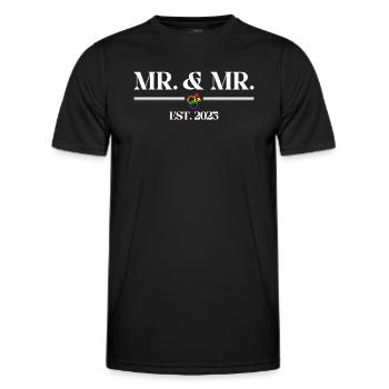 Gay Pride Hochzeit 2025 Homo-Ehe - Männer Funktions-T-Shirt - Schwarz - Vorne - AI Model Male 178 dark (178cm)