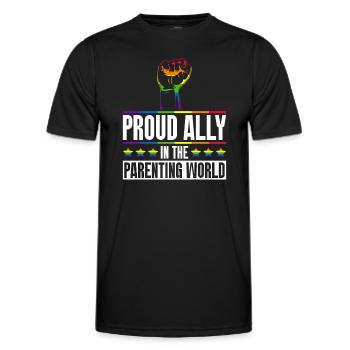 Gay Pride Fiers Parents Fils Gay - T-shirt sport Homme - noir - Devant - AI Model Male 178 dark (178cm)