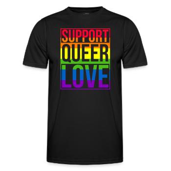 Gay Pride Hochzeit Homo-Ehe - Männer Funktions-T-Shirt - Schwarz - Vorne - AI Model Male 178 dark (178cm)