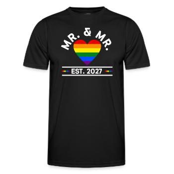 Gay Pride Hochzeit 2027 Homo-Ehe - Männer Funktions-T-Shirt - Schwarz - Vorne - AI Model Male 178 dark (178cm)