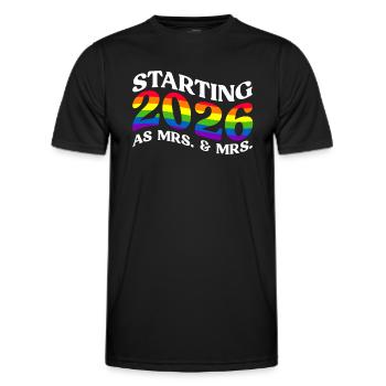 Gay Pride 2026 Hochzeit Homo-Ehe - Männer Funktions-T-Shirt - Schwarz - Vorne - AI Model Male 178 dark (178cm)