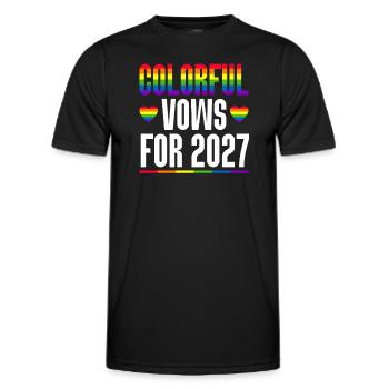 Gay Pride 2027 Hochzeit Homo-Ehe - Männer Funktions-T-Shirt - Schwarz - Vorne - AI Model Male 178 dark (178cm)